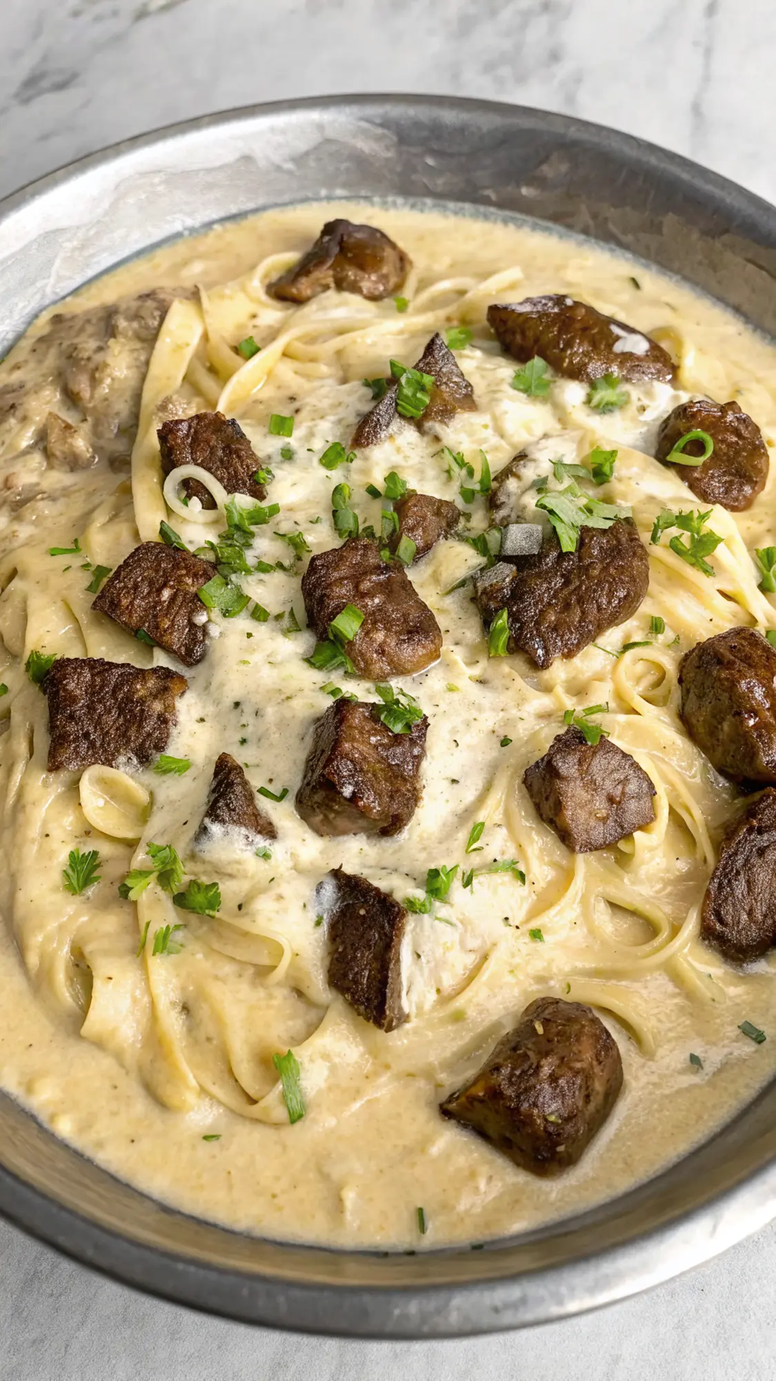 Garlic Butter Steak Alfredo 2