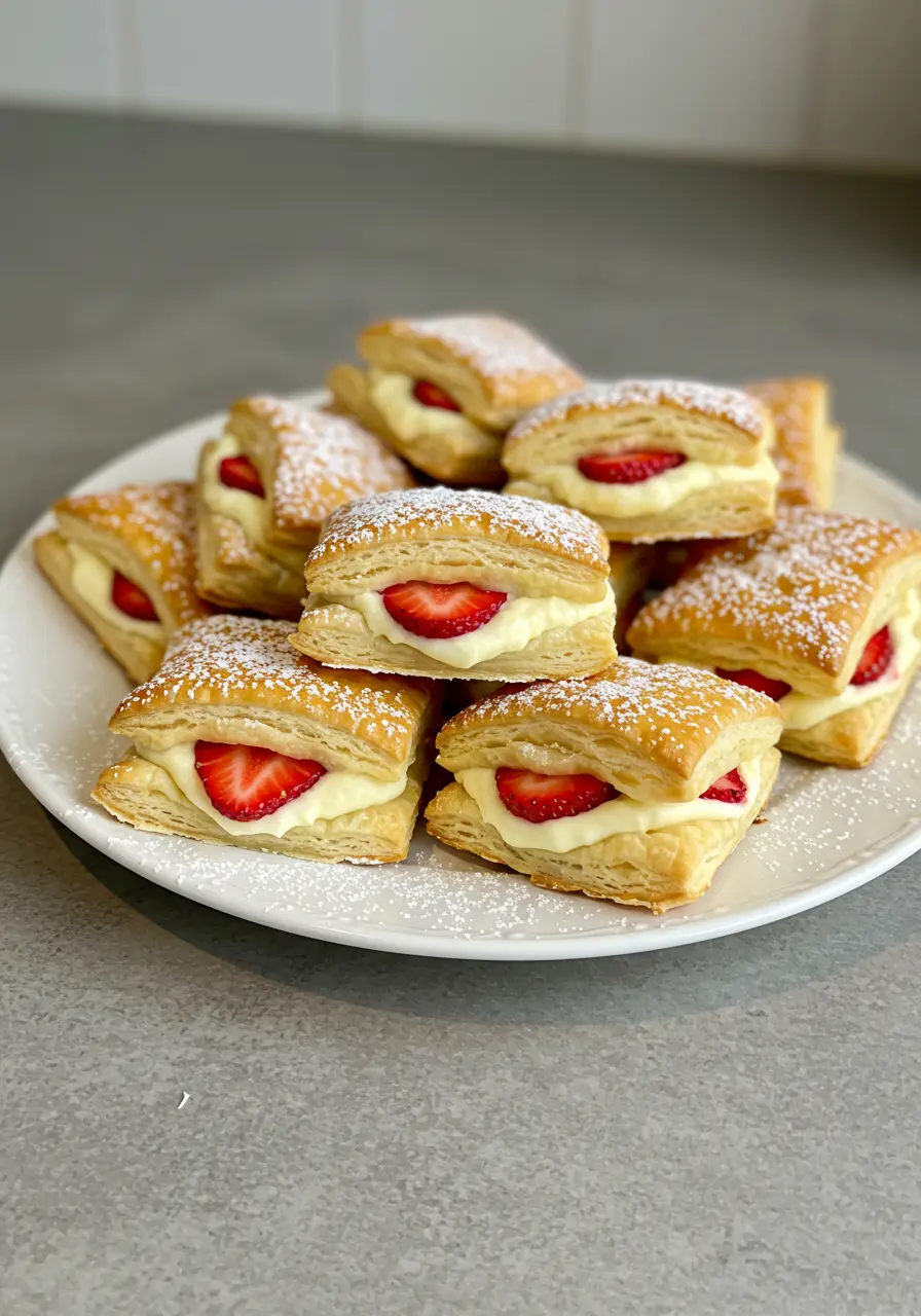 Strawberries &amp; Cream Pastry Puffs