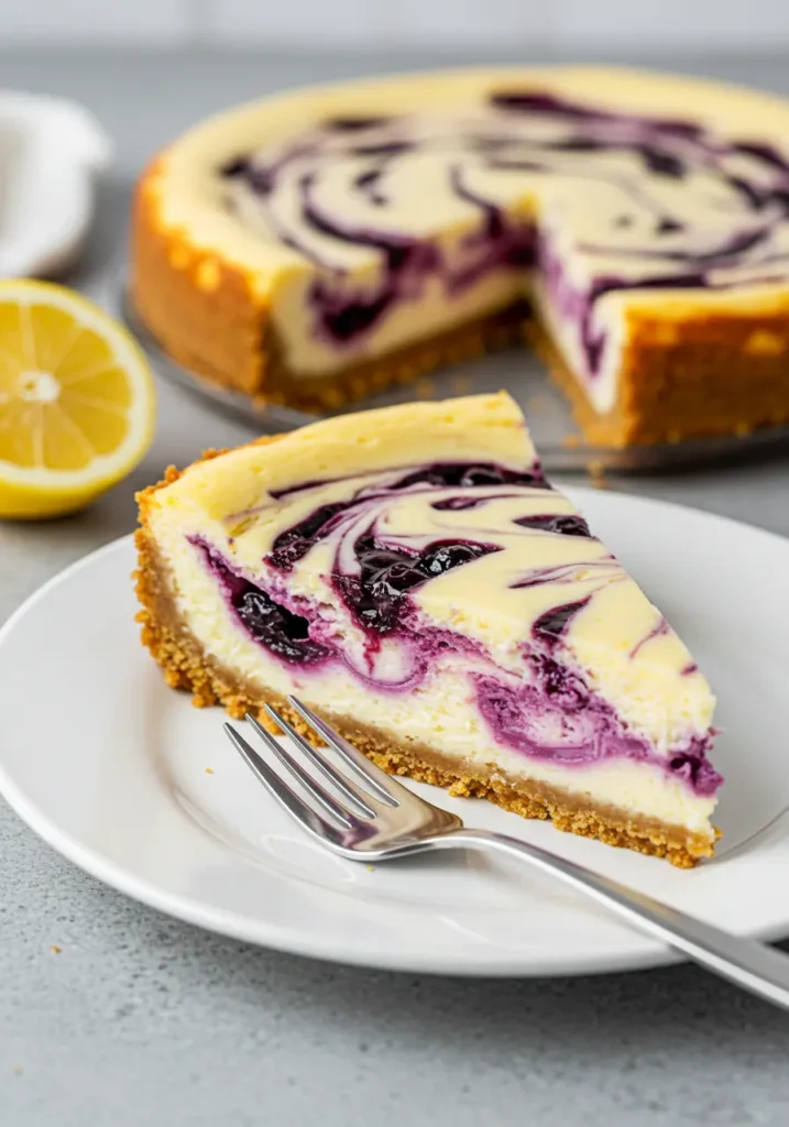 creamy Lemon Blueberry Cheesecake 1 2