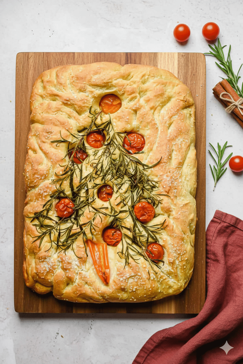 Festive Christmas Focaccia Bread – The Perfect Holiday Showstopper