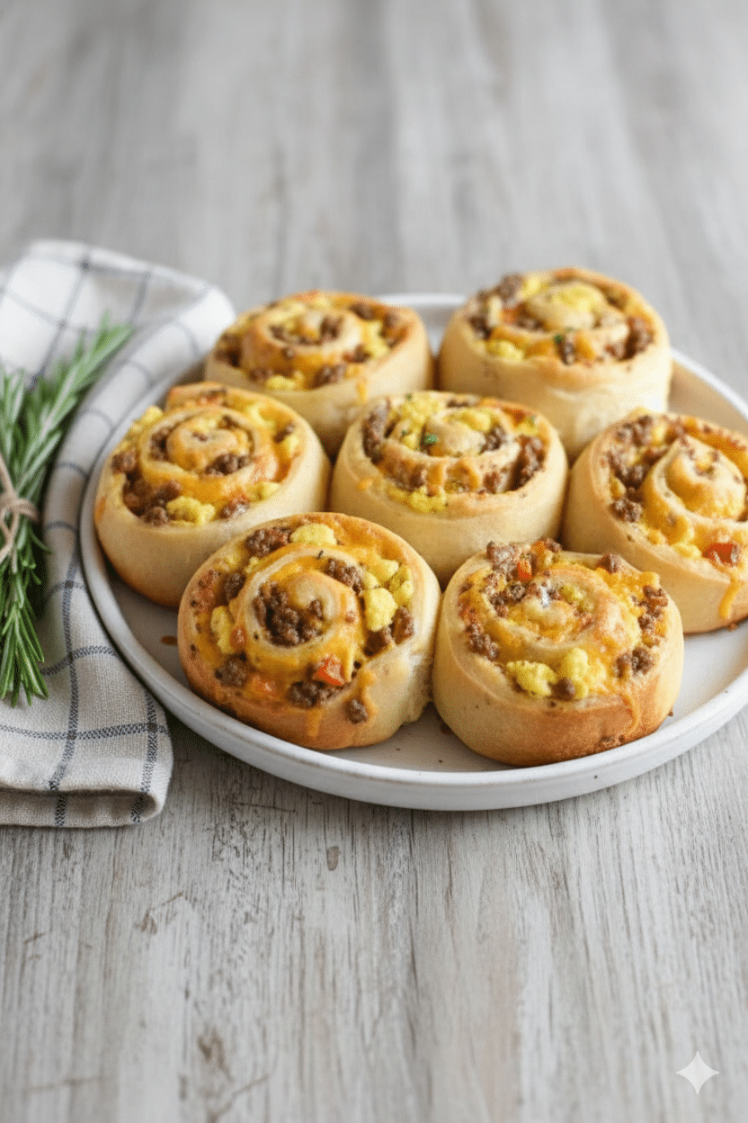 Savory Breakfast Rolls with Sausage, Eggs &amp; Cheese